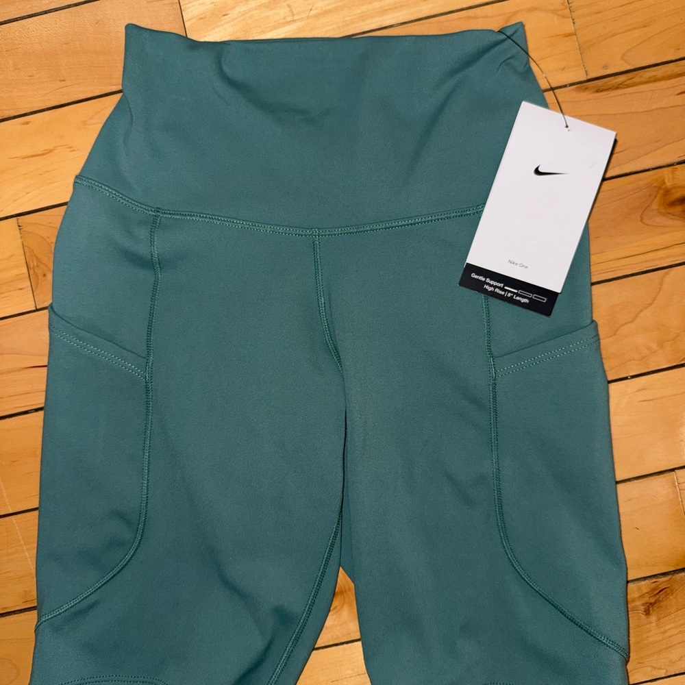 Nike green Teal High-Waisted Leggings XS New